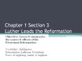 Chapter 1 Section 3 Luther Leads the Reformation PowerPoint PPT Presentation