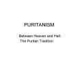PURITANISM PowerPoint PPT Presentation