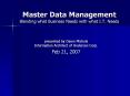 Master%20Data%20Management%20Blending%20what%20Business%20Needs%20with%20what%20I.T.%20Needs PowerPoint PPT Presentation
