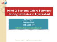 Mind Q Systems Offers Software Testing Institutes in Hyderabad