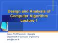 Design and Analysis of Computer Algorithm Lecture 1 PowerPoint PPT Presentation