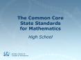 The Common Core State Standards for Mathematics PowerPoint PPT Presentation