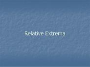 Relative Extrema