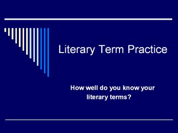 Literary Term Practice