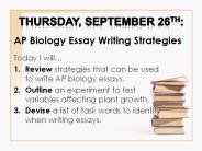 AP Biology Essay Writing Strategies