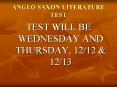 ANGLO SAXON LITERATURE TEST PowerPoint PPT Presentation