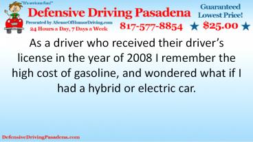 Electric Car Benefits