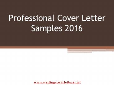 Cover Letter Samples