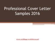 Cover Letter Samples