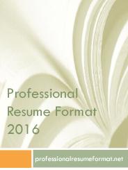 Professional resume format 2016