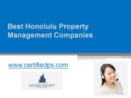 Best Honolulu Property Management Companies - www.certifiedps.com