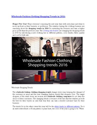 Wholesale Fashion Clothing Shopping Trends in 2016