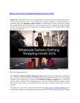 Wholesale Fashion Clothing Shopping Trends in 2016