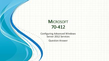 Pass4sure 70-412 Study