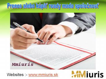Ready-made spoločnosti a Zmeny v SRO