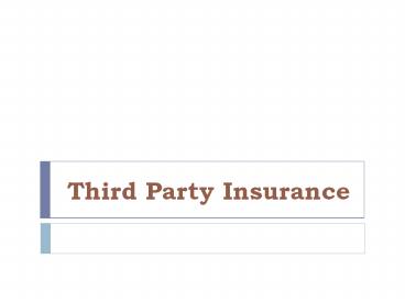 Motor Third-Party Insurance