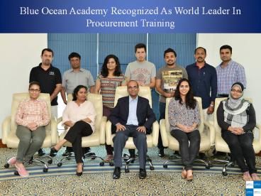 Blue Ocean Academy Recognized As World Leader In Procurement Training