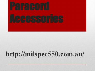 Paracord Accessories