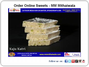 Order Online Sweets - MM Mithaiwala