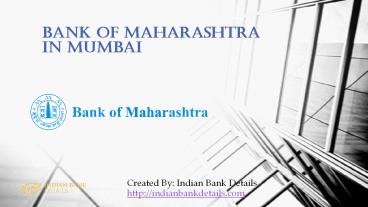 SWIFT code for Bank Of Maharashtra In Mumbai