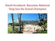 David Arnebeck: Becomes National Tang Soo Do Grand Champion