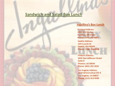Sandwich and Salad Box Lunch