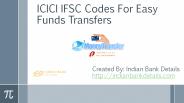 Uses of ICICI IFSC Codes Funds Transfers