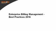 Enterprise Billing Management Best Practices 2016
