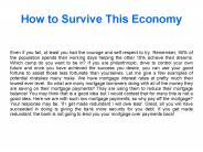 How to Survive This Economy