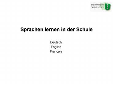 Sprachen lernen in der Schule