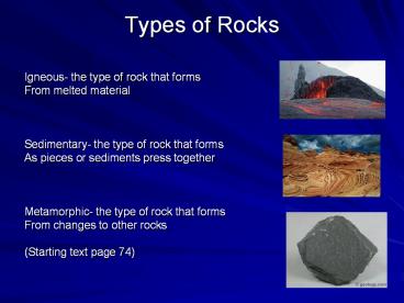 Types of Rocks