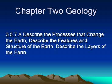 Chapter Two Geology