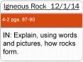 Igneous Rock 12/1/14 PowerPoint PPT Presentation