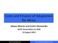 Costs and Finance of Adaptation for Africa PowerPoint PPT Presentation
