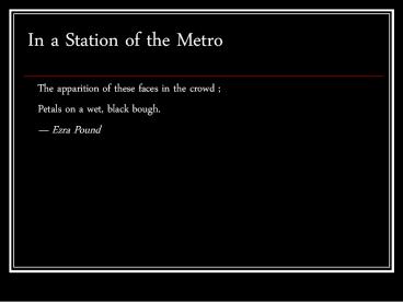 In a Station of the Metro