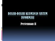 Dasar-dasar keamanan Sistem Informasi