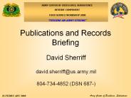 Publications and Records Briefing