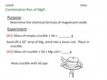 Determine the chemical formula of magnesium oxide