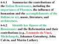 6-6.1Summarize the contributions of the Italian Renaissance, including the importance of Florence, the influence of humanism and the accomplishments of the Italians in art, music, literature, and architecture. PowerPoint PPT Presentation