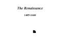 The Renaissance PowerPoint PPT Presentation