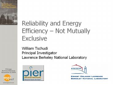 Reliability and Energy Efficiency 