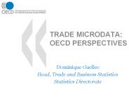 TRADE MICRODATA: OECD PERSPECTIVES