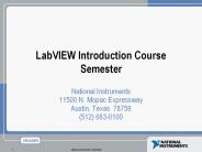 LabVIEW Introduction Course Semester