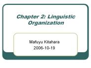 Chapter 2: Linguistic Organization