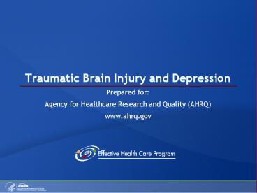 Traumatic Brain Injury and Depression