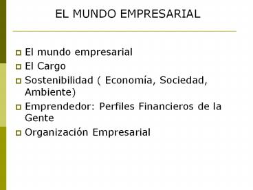 El mundo empresarial