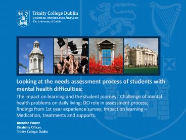 Looking at the needs assessment process of students with mental health difficulties: