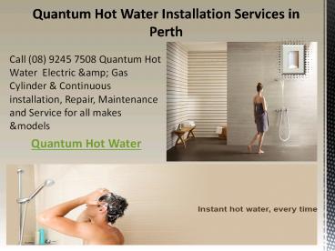 Quantum Hot Water Installation Services in Perth