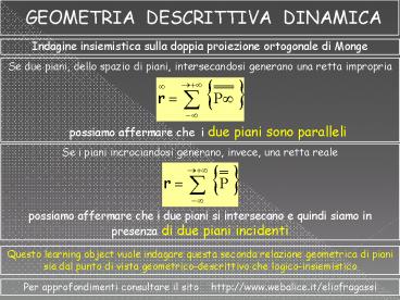 GEOMETRIA DESCRITTIVA DINAMICA