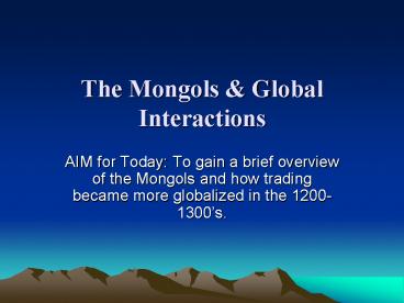 The Mongols